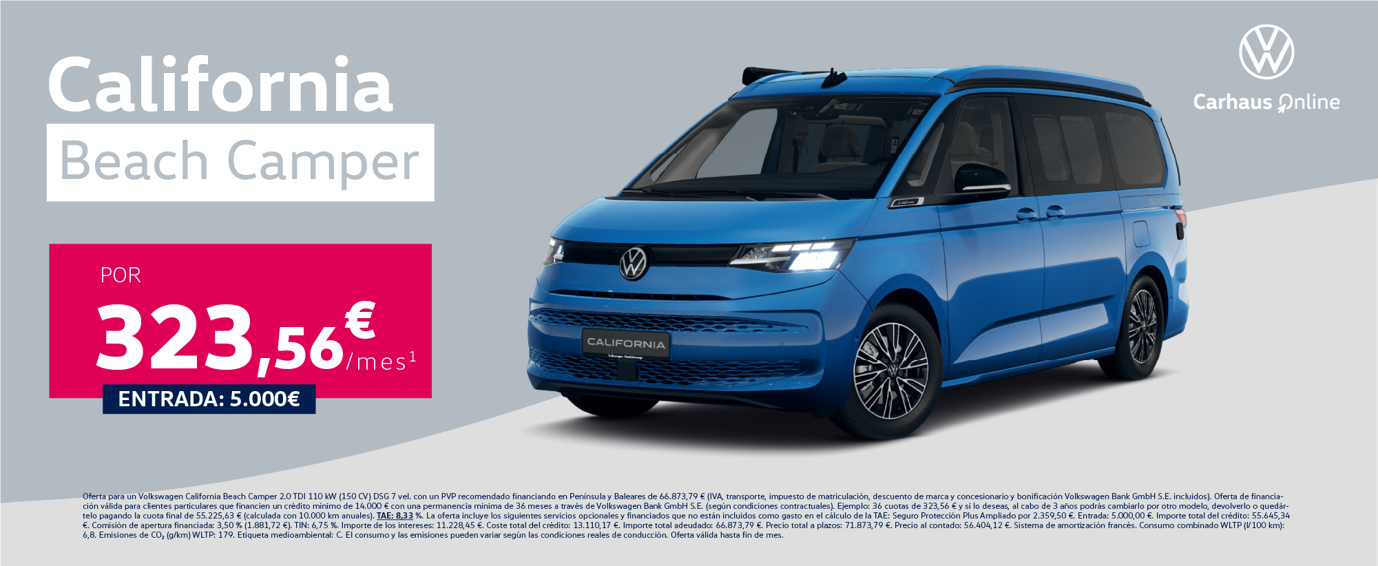 Llévate la California Beach Camper por 323,56€/mes